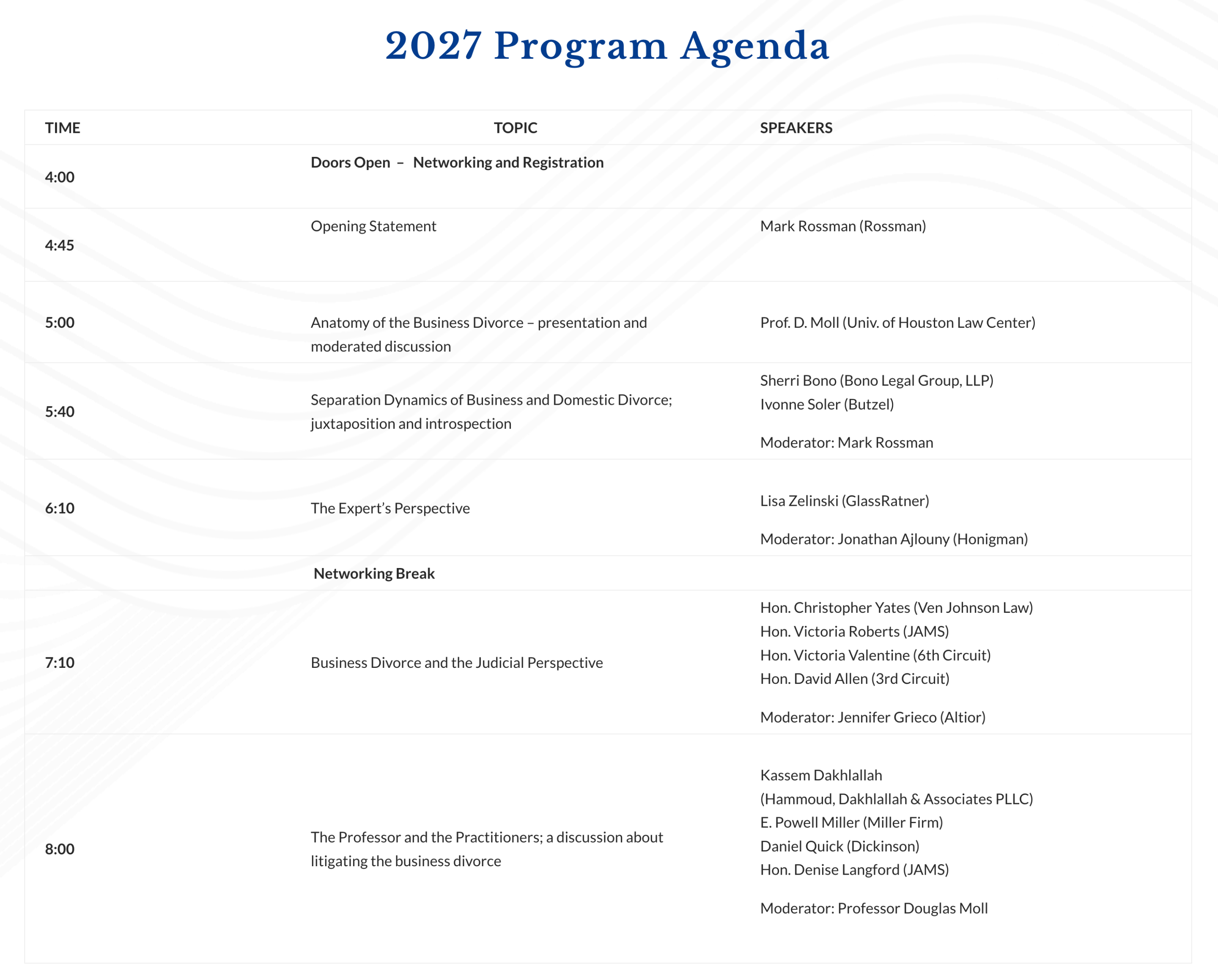 9th Annual SBM Business Law Symposium Program Agenda